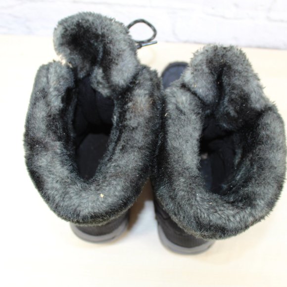 LL Bean Blue Quilted Faux Fur Lined Mid Calf Winter Snow Boots 8 M - Picture 7 of 9